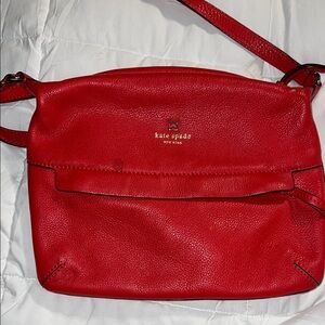 Kate Spade Red Crossbody Bag with Textured Leather